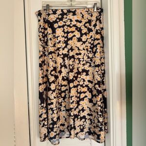 Sunflower satin skirt with elastic waist size XL